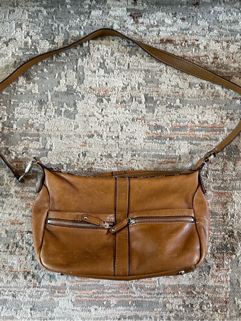 Tignanello Brown Leather Crossbody Purse